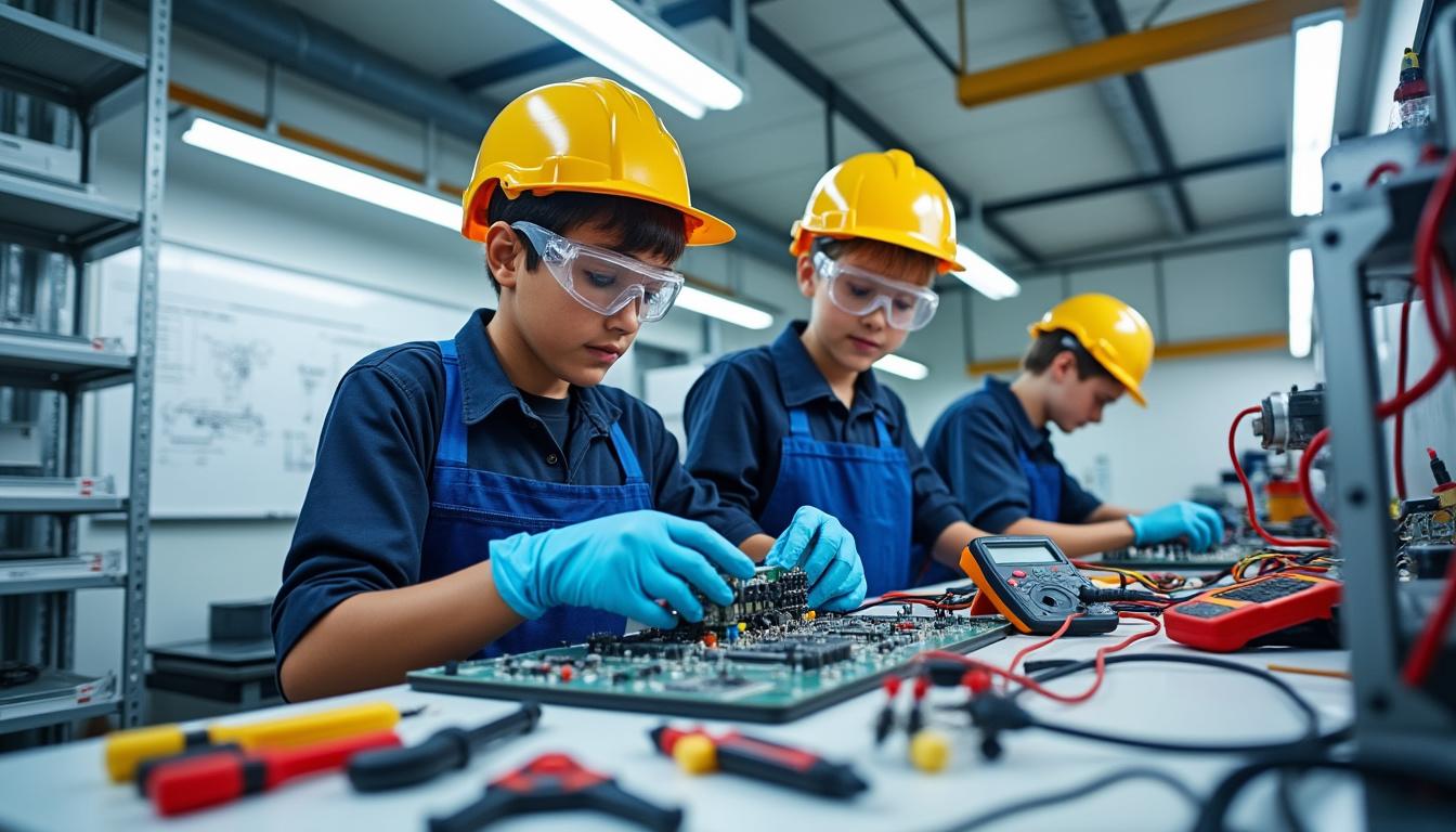 découvrez le programme complet du bac professionnel électrotechnique et les débouchés professionnels qui s'offrent aux diplômés dans le secteur de l'électricité et de l'électronique.